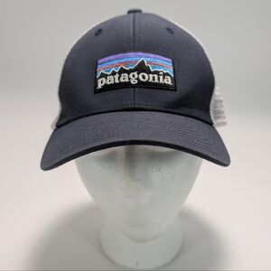 Patagonia Kids P-6 Logo Patch Navy Blue & White Trucker Hat